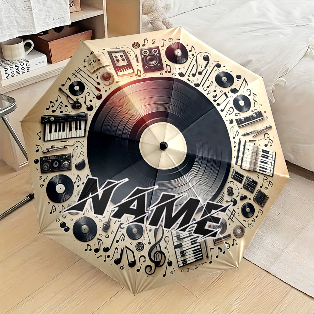 Musical Instrument And Names - Parapluie personnalisé avec nom, 