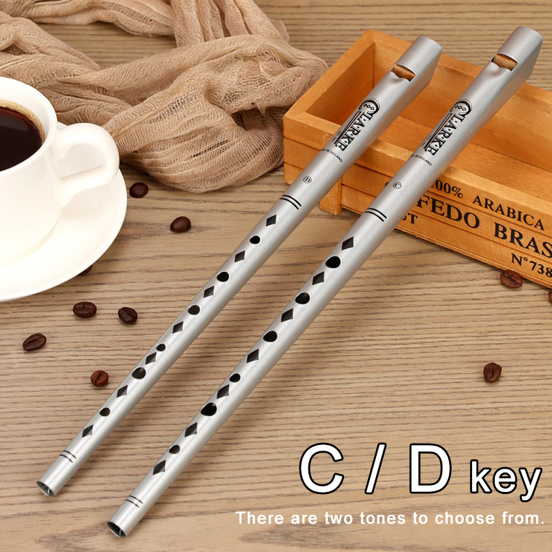 Tin Whistle Flute - Flûte traditionnelle Clarke en argent, clé