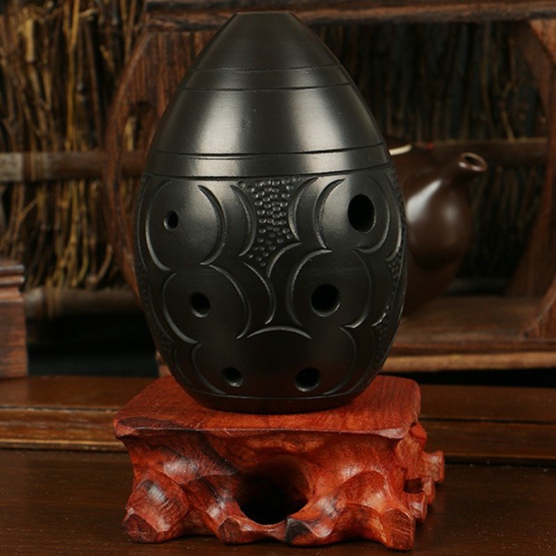 Musical Instrument Project - 8 trous Ocarina noir Portable céramique